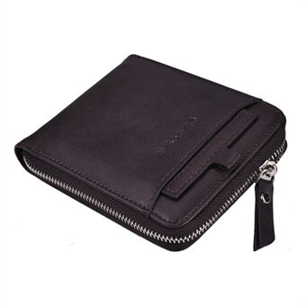 DEABOLAR Mænd kort tegnebog RFID blokerende vintage PU læder lynlås kort taske