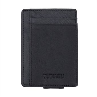 GUBINTU Genuine Leather Anti-scan Money Clip Men\'s Wallet with Card Slots