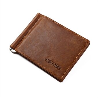 GUBINTU 408 Bi-fold Top Layer Card Holder-pung i ægte læder til mænd