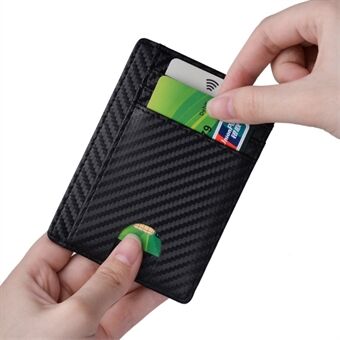 Carbon Fiber Texture Anti-magnetisk RFID ægte læder pung kortholder taske taske