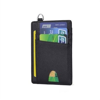 Cross Skin Anti-magnetisk RFID ID-kort Bankkort Anti-tyveri Swiping Wallet Pocket Bus-korttaske med Ring