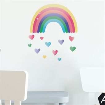 FX-F08 1 sæt aftagelige børneværelses vægoverføringsbilleder tegneserie regnbue farverigt Love tapet Børneværelse kunstindretning (ingen EN71-certificering)