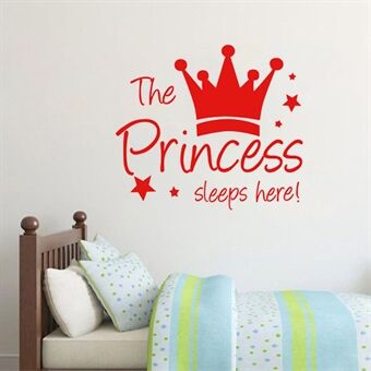 YJ912 1 sæt Princess Crown vægdekorationer PVC klistermærke vægdekoration til Kids soveværelse (ingen EN71 certificering), 28x32 cm