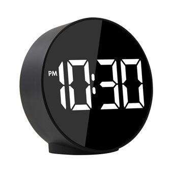 LED digital alarm stemmestyring Rund skrivebord Batteridrevet elektronisk ur med termometer
