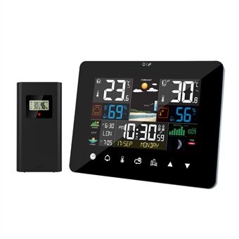 3362G Farveskærm Touch Control Ur Vejrstation Ur Temperatur og fugtighedsmåler Multifunktions vækkeur