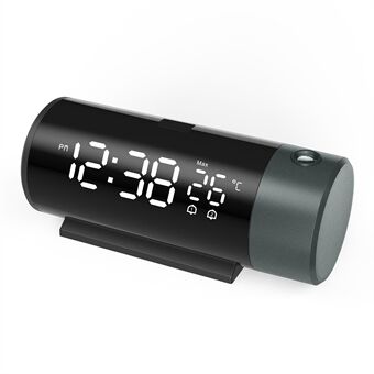 1006 Multifunktionelt dobbelt vækkeur Tid / Temperatur Projektion LED-skærm Digitalt ur