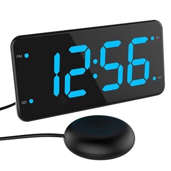 LIELONGREN T1H 7-tommer stor LED-skærm Mute Digital Alarm Clock Small Desktop ure Timer med Snooze Mode Høj lydstyrke (uden batterier)