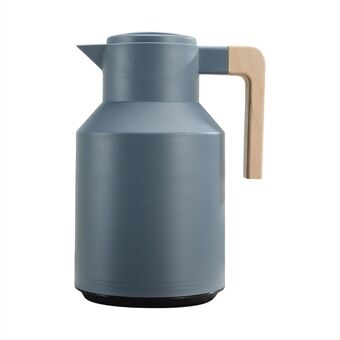 1L Thermal Coffee Carafe Double Walled Thermal Carafe Pot Keeping Hot Cold Water Kettle with Wood Handle