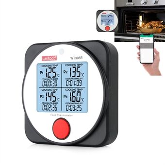 BBQ WT308A Fødevarekødtermometer Stor LCD-skærm køkkengrilltermometer (BPA-fri, ingen FDA-certificering)