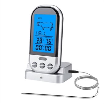TS-HY62 Stor LCD-skærm Køkken Outdoor BBQ Termometer Værktøj til måling af mad kødtemperatur (BPA-fri, FDA-certificeret)