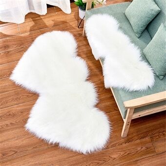 Double Heart Shaped Non-slip Fluffy Fur Carpet Floor Mat, Size: 60 x 120cm