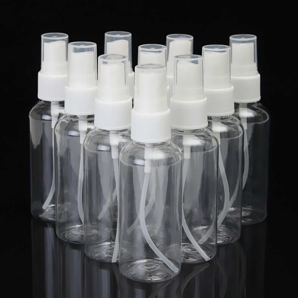tæerne Geografi akademisk 10 stk 50 ml mini genopfyldelig flaske bærbar sprayflaske Travel  Transparent Atomizer