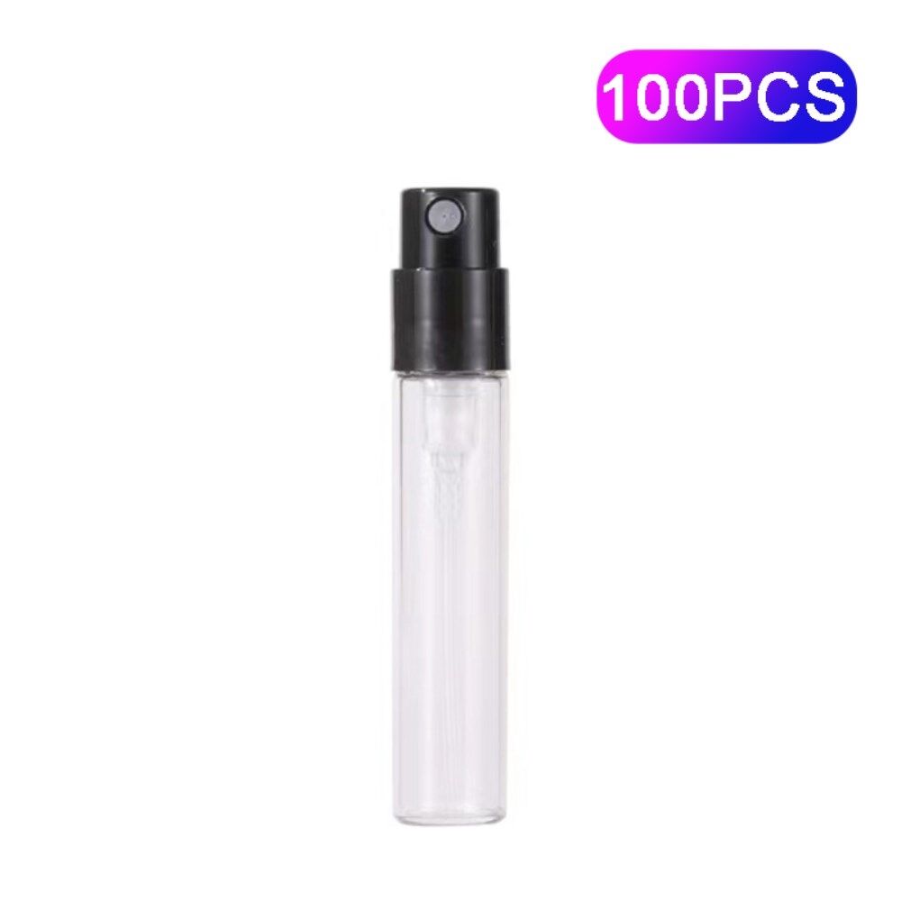 100 stk 1 rejse gennemsigtigt glas parfume genopfyldelig flaske bærbar sprayflaske sort