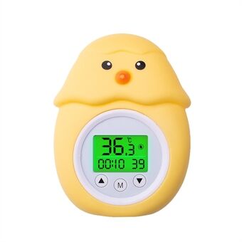 Kyllingeformet badetermometer med rumtemperatur Tre-farvet baggrundsbelyst display Vandtemperaturtermometer