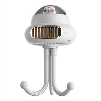 Cartoon Octopus fleksibelt stativ Baby klapvogn Ventilator Natlys Sommer Fan Cooler, 4000mAh batteri