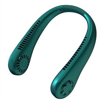 Støjsvag halsblæser USB genopladelig minikøleventilator 3 vindhastigheder bærbar sommerkøler