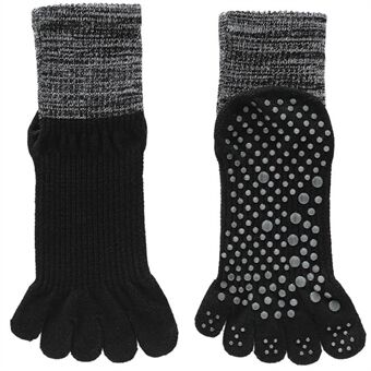Yoga Toe Socks for Women Five Finger Socks with Grip Five Toe Non-Slip Socks Cotton Anti-Skid Fitness Pilates Socks for Yoga Ballet Dance (S, 34-38)