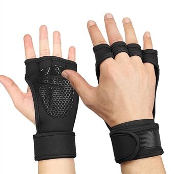 KYNCILOR A0051 One Pair Exercise Gloves Half Finger Workout Gloves Anti-slip Silicone Padding Palm for Weight Lifting, Powerlifting, Pull-Ups, Cross-Training, Riding