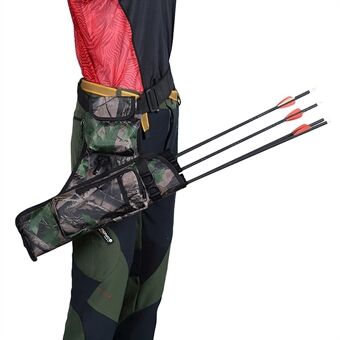 LUCKSTONE Three Tube Arrow Carry Bag Oxford Cloth Archery Training Adjustable Waist Pack