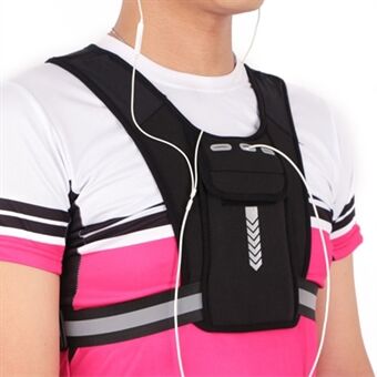 Letvægts refleksvest taske til Outdoor sportsmobiltelefon brysttaske til løb (standardversion)