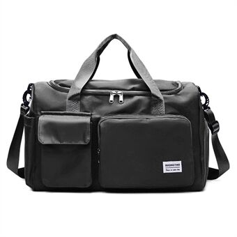 Oxford Cloth Sports Travel Duffel Bag Carry-On Bag Weekend Overnight Bag med lomme til våde og tørre ting