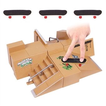 Mini Alloy Finger Skating Board Skate Park Kit Venue Combination Legetøj