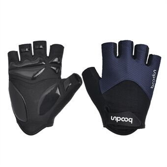BOODUN 1681 1 Pair Half Finger Shock Absorbing Gloves Anti-slip MTB Bike Gloves Mittens for Cycling Riding