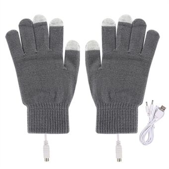 1 par vinteropvarmede ridehandsker USB-opladning Varme håndhandsker til Outdoor aktiviteter Vindtætte vanter med konstant temperatur