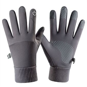 Vinter varme bløde handsker Fleece Anti-Slip Vindtæt Vandtæt Touchscreen Sport Cykling Ski Cykel Outdoor Arbejdshandsker