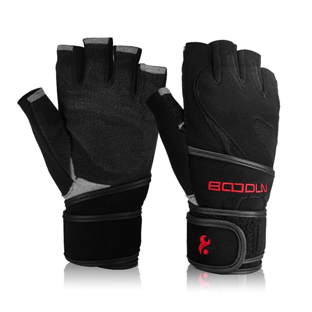 1 par fingerløse anti-skrid stødabsorberende handsker Outdoor multifunktions sportshandsker fitness Outdoor sport