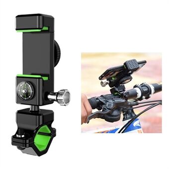 Q003 Anti-tyveri cykeltelefonbeslag Anti-fald 360-graders roterende mobiltelefonholder med kompas til cykel/elcykel/motorcykel (uden lys)
