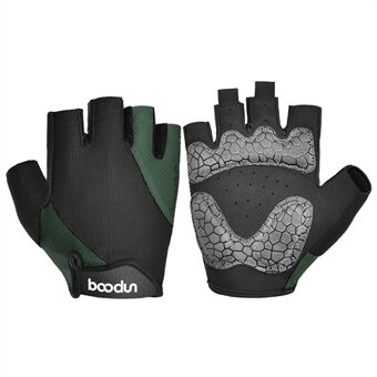BOODUN 2111411 Mesh Silicone Microfiber Splicing Half Finger Cycling Road Bike Gloves for Outdoor/Sports Cycling Accessory