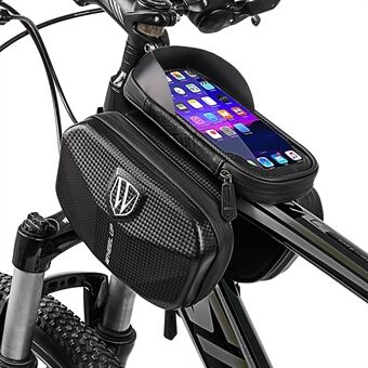 WHEEL UP Vandtæt cykelfrontslangetaske med gennemsigtig vinduespose til 6,0-tommer mobiltelefoner