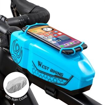 WEST BIKING MTB Road Cykel Top Tube Bag Vandtæt Cykel Front Beam Opbevaringspose med Silikone Telefon Holder