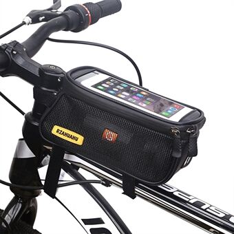 Cykel Front Tube Åndbar Mesh højttalertaske Cykel Cykling 7-tommer telefon Touchscreen opbevaringstaske