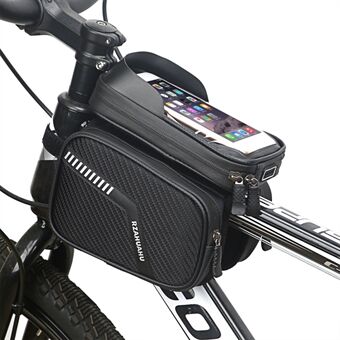 RZAHUAHU Vandtæt cykelcykel forreste rammetaske Touch Screen Visir Telefonpose Cykeltop Tube opbevaringstaske