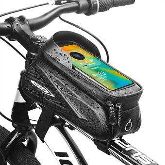 RZAHUAHU MTB Road Cykel Top Tube Bag Vandtæt EVA Hard Shell Bike Front Beam Touch Screen 7,2 tommer telefonholder opbevaringstaske