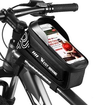 WEST BIKING YP0707277 2,2L Vandtæt Top Tube Telefontaske Cykel Touch Screen Mobiltelefon Holder Taske til telefon under 7,4 tommer