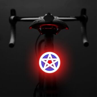3664 Creative Bicycle Tail Light IPX2 Waterproof Small Bike LED Light Support USB Charging for Outdoor Cycling - Five