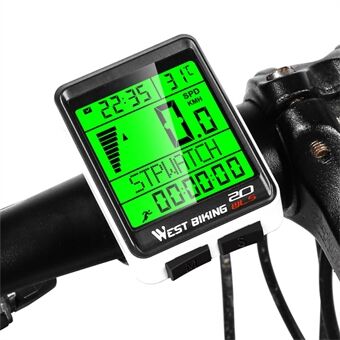 WEST BIKING Trådløs MTB Road Bike Computer Vandtæt Baggrundsbelysning Skærm Cykel Speedometer