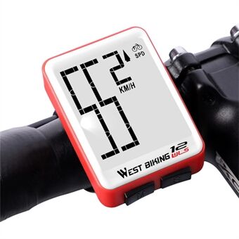 WEST BIKING MTB Road Bike Computerskærm Baggrundslys Vandtæt trådløs multifunktions cykelhastighedsmåler