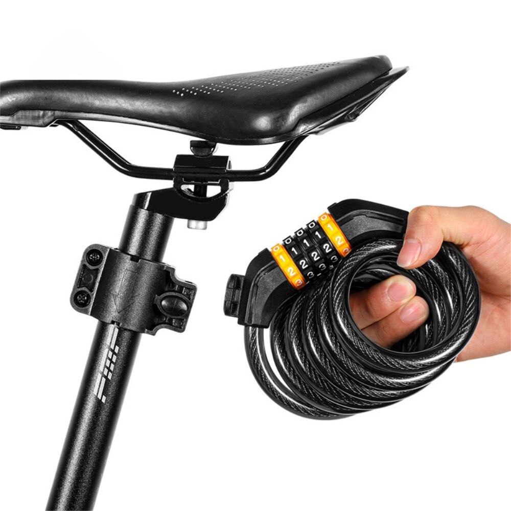 WEST BIKING YP0705062 5-cifret cykeladgangskodelås Anti-tyverisikkerhed MTB Cykel Kabellås