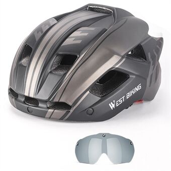 WEST BIKING YP0708094 Magnetiske beskyttelsesbriller Hjelm Integreret cykelhjelm Letvægts cykelhjelm Mænd Kvinder Cykelsikkerhedsudstyr til mountainbike landevejscykel
