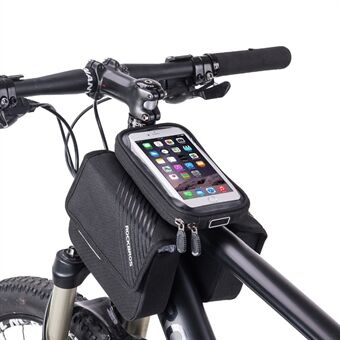 ROCKBROS 6,0-tommer cykelrammetaske Cykel Top Tube Pouch Taske Touch Screen Telefonholder Cykeltaske