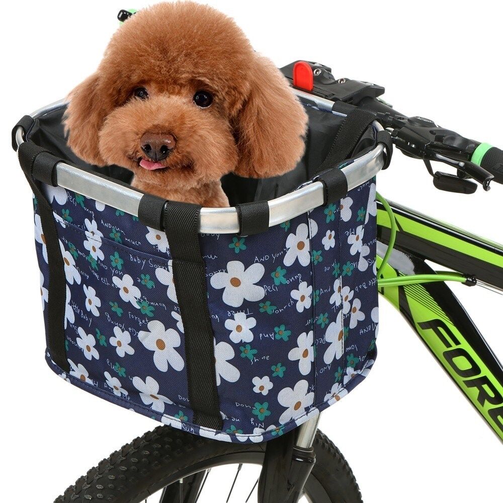 Foldbar blomst Cykelkurv Pet Kat Hundebærer Aftagelig taske Håndtaske