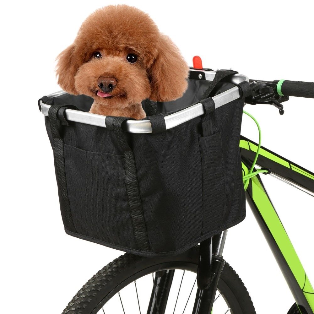 I virkeligheden luge Optage Foldbar blomst print Cykelkurv Pet Kat Hundebærer Cykelstyr Aftagelig taske  Håndtaske