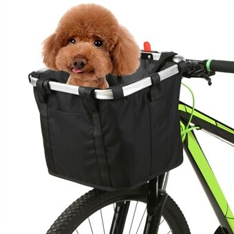 Foldbar blomst print Cykelkurv Pet Kat Hundebærer Cykelstyr Aftagelig taske Håndtaske