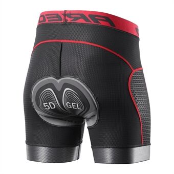 ARSUXEO 5D gelpolstrede Quick til mænd, åndbare hurtigtørrende shorts til MTB-cykelcykling - Rød/M