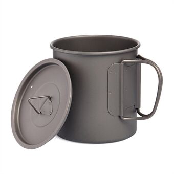 WIDESEA WSTT-450ML bærbart campingkrus 450 ml sammenfoldelig titanium kaffe te kop med håndtag til rygsækvandring (ingen FDA-certificering, BPA-fri)