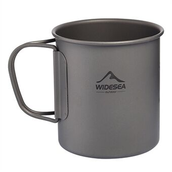 WIDESEA WSTT-375ML Ultralet titaniumlegering kop 375 ml vandkrus med foldbart håndtag (ingen FDA-certificering, BPA-fri) til Outdoor campingpicnic